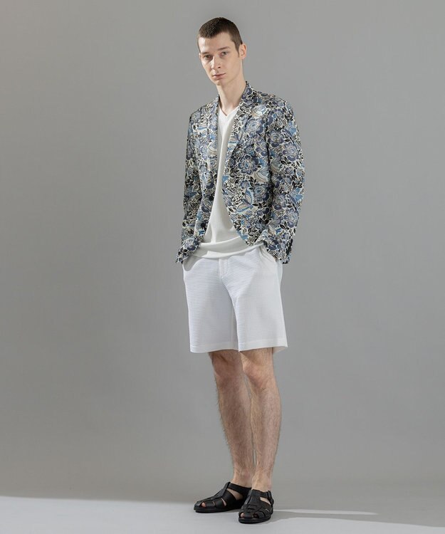 JOSEPH HOMME 新型・新柄【洗える/ストレッチ/シワになりにくい】クールドッツストレッチ メキシカンプリント ジャケット ホワイト系5