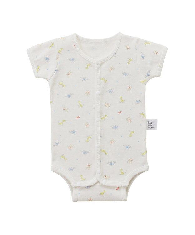 MIKI HOUSE HOT BISCUITS 【60-70cm】 半袖ボディシャツ(前開き) マルチカラー