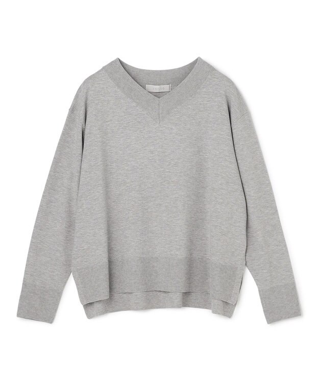 UNFILO L マイビューティニット Vネック グレー
