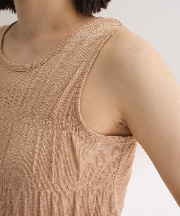 Green Parks ・Ｐｅｔｉｔ　Ｆｌｅｕｒ　シャーリングラメタンクトップ Beige