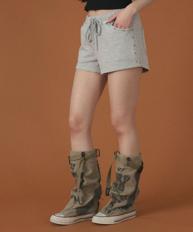 WEGO スタッズマイクロショートパンツ グレー