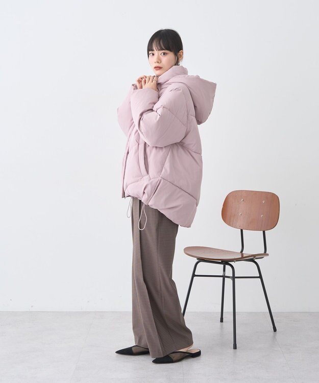 earth music&ecology 2WAYパファーブルゾン Pink Beige
