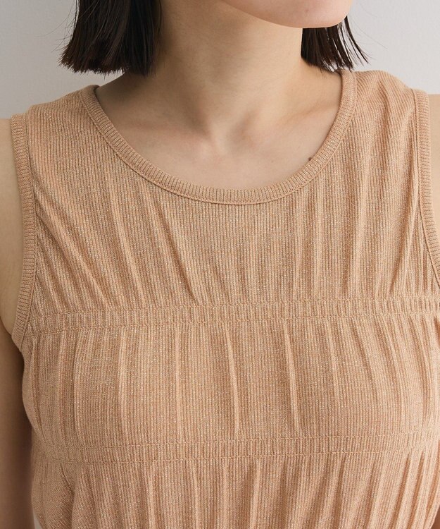 Green Parks ・Ｐｅｔｉｔ　Ｆｌｅｕｒ　シャーリングラメタンクトップ Beige