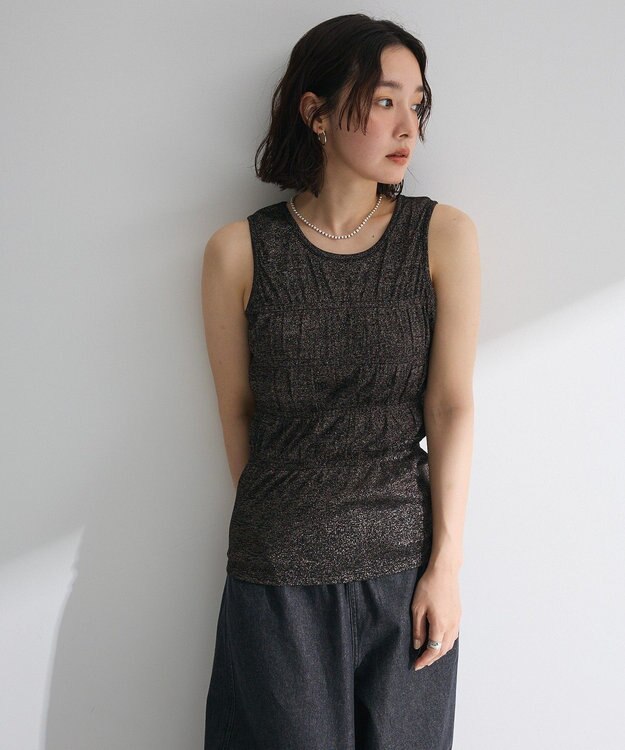 Green Parks ・Ｐｅｔｉｔ　Ｆｌｅｕｒ　シャーリングラメタンクトップ Gold