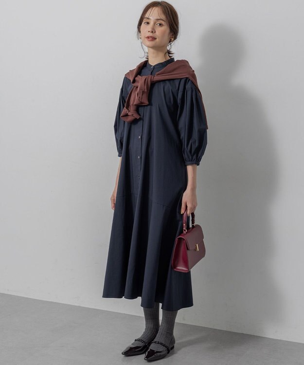 組曲 L コンパクトシャーティング ワンピース ネイビー系
