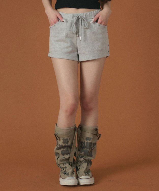 WEGO スタッズマイクロショートパンツ グレー