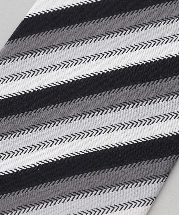 GOTAIRIKU 【WEAR BLACK】フォーマル用_ストライプ ネクタイ ブラック系1