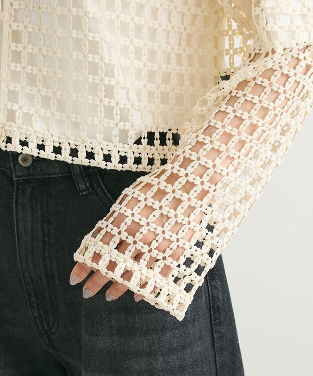 Green Parks ・ＳＵＧＡＲ　ＳＰＯＯＮ　２ｗａｙフラワーメッシュカーデ Ivory