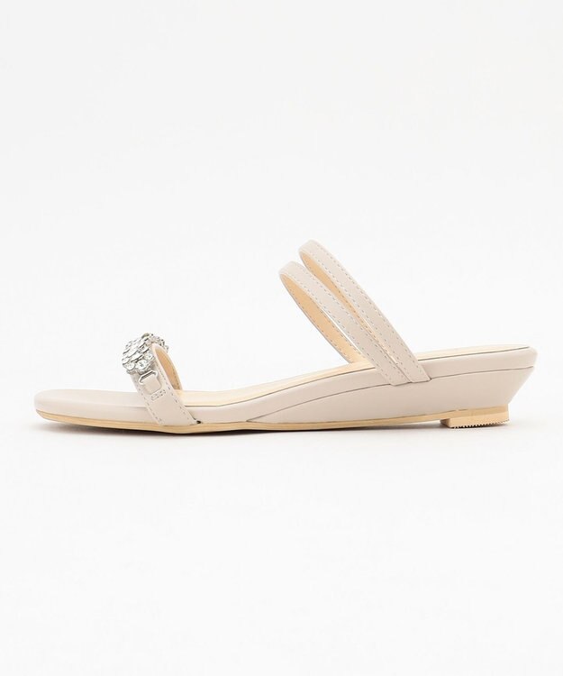 ANY SIS 【23.5~24.0cm】ジュエル調2WAYフラット サンダル ライトベージュ