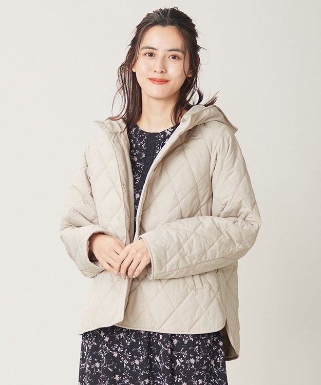 ANY SIS L 【洗える】キルティングフーディ ブルゾン ベージュ