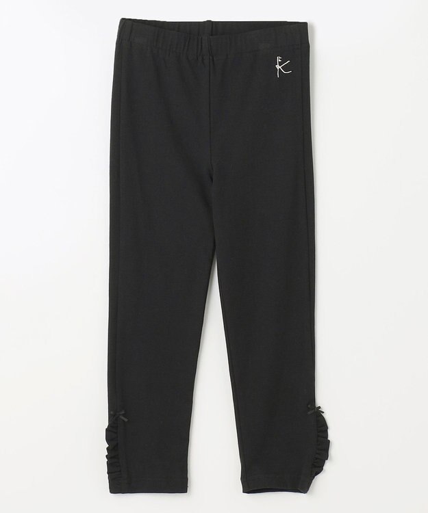 組曲 KIDS 【110-140cm】ストレッチ天竺 レギンス(フルレングス) ブラック系