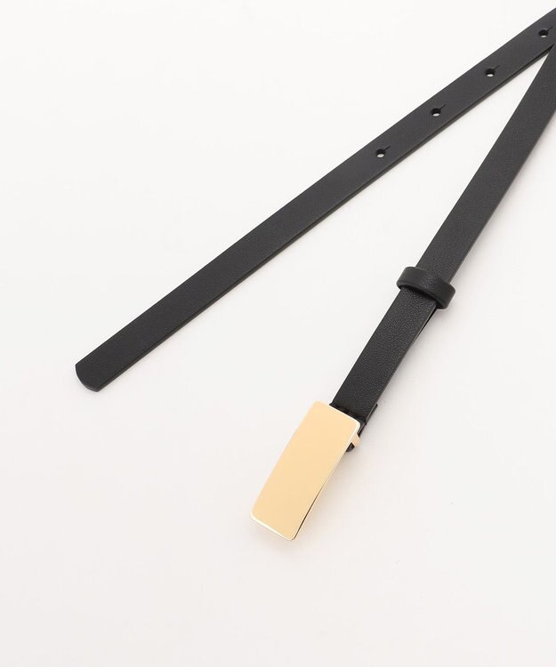 UNFILO プレートバックルベルト ブラック×ゴールド