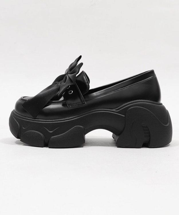 WEGO 2wayリボン厚底ローファー ブラック