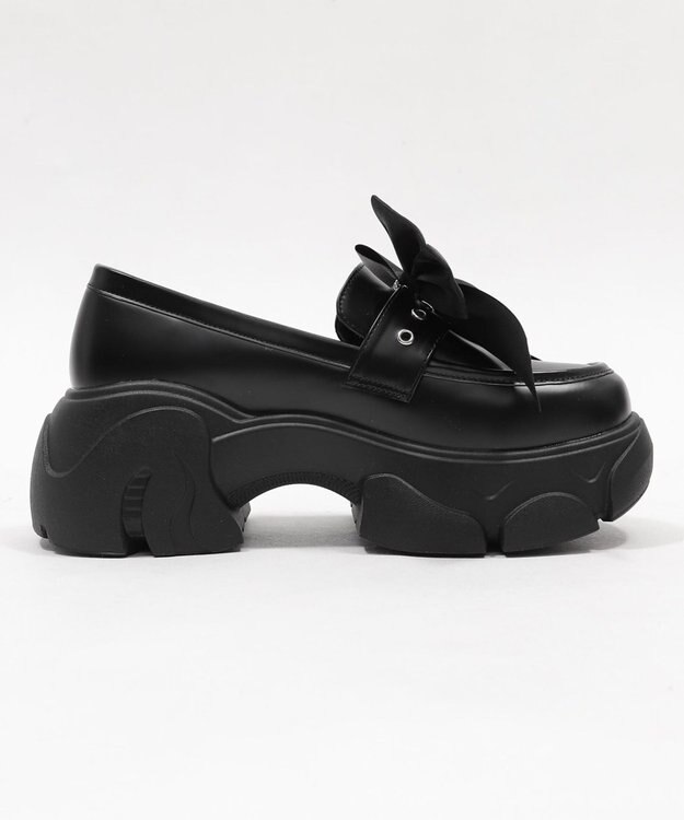 WEGO 2wayリボン厚底ローファー ブラック