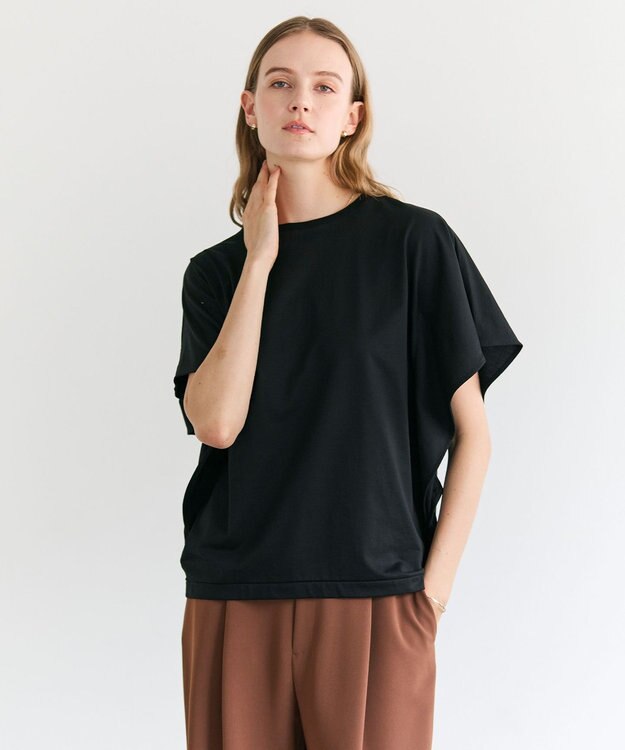 BEIGE， DIOP / スビンコットン ドレープTシャツ Black
