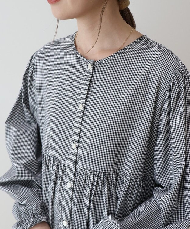 AMERICAN HOLIC ティアードギャザーブラウス Gingham Check