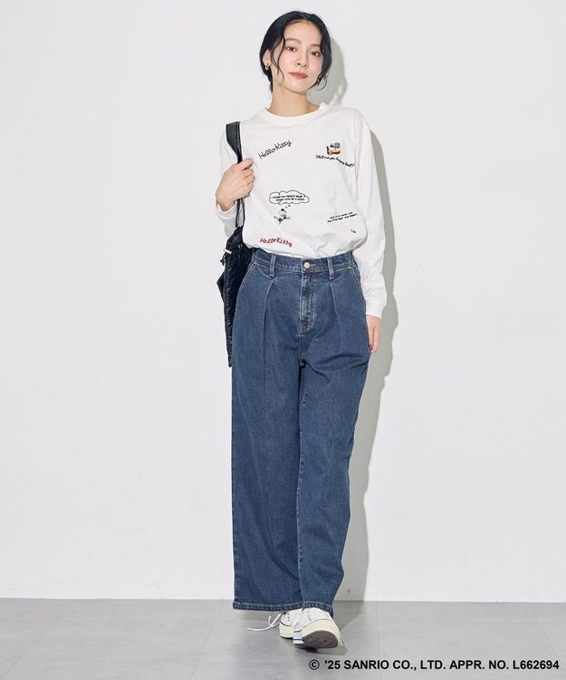 ANY 【ハローキティ×ANY】ロゴTシャツ ホワイト刺繍