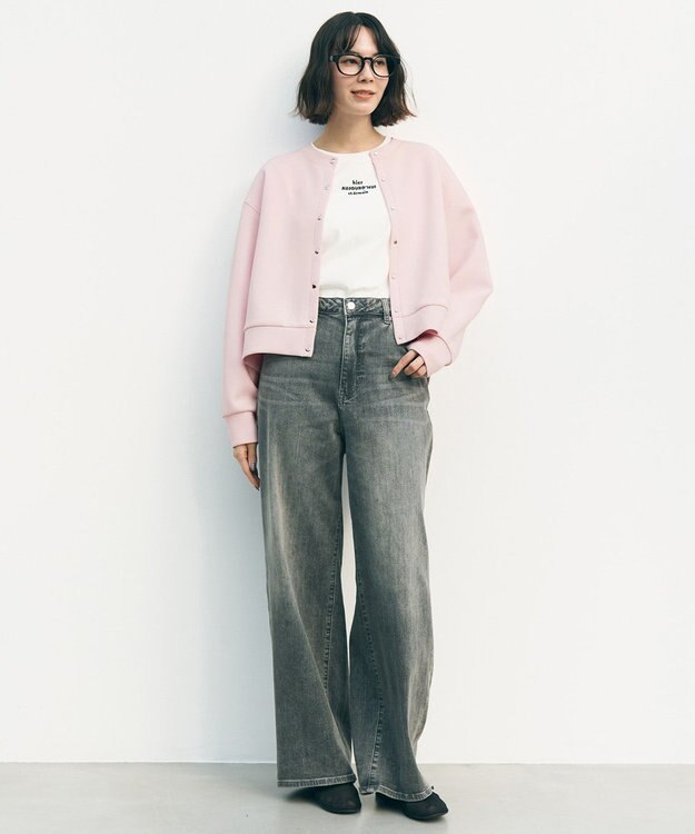 UNFILO 【UNFILO DENIM/新色追加】撥水ストレッチ ルーズワイドデニム アッシュグレー