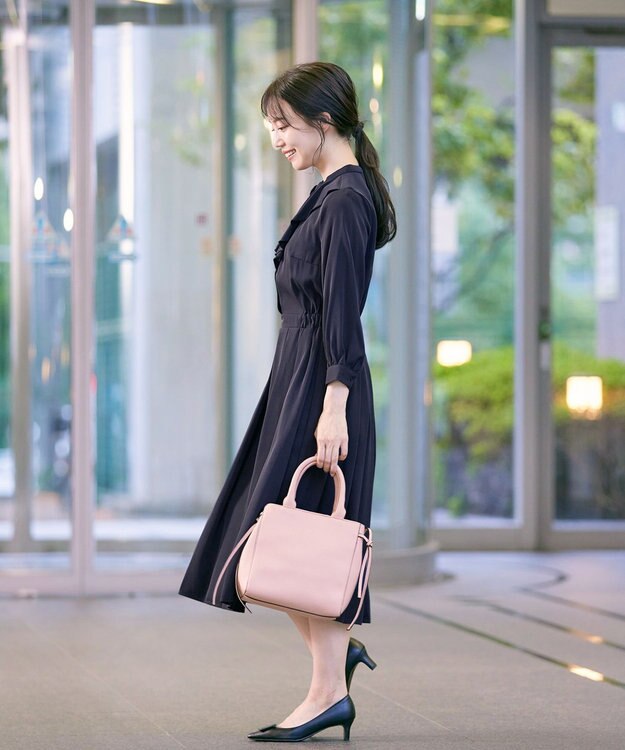 Tiaclasse 【洗える】ラッフルフリルワンピース ネイビー