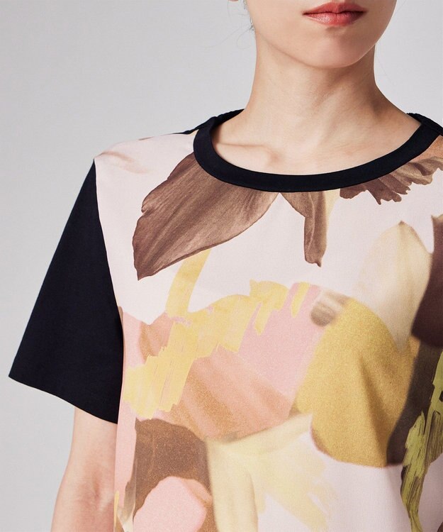 Paul Smith 【洗える】Floral Paint Studies コンビ ドレス コーラル