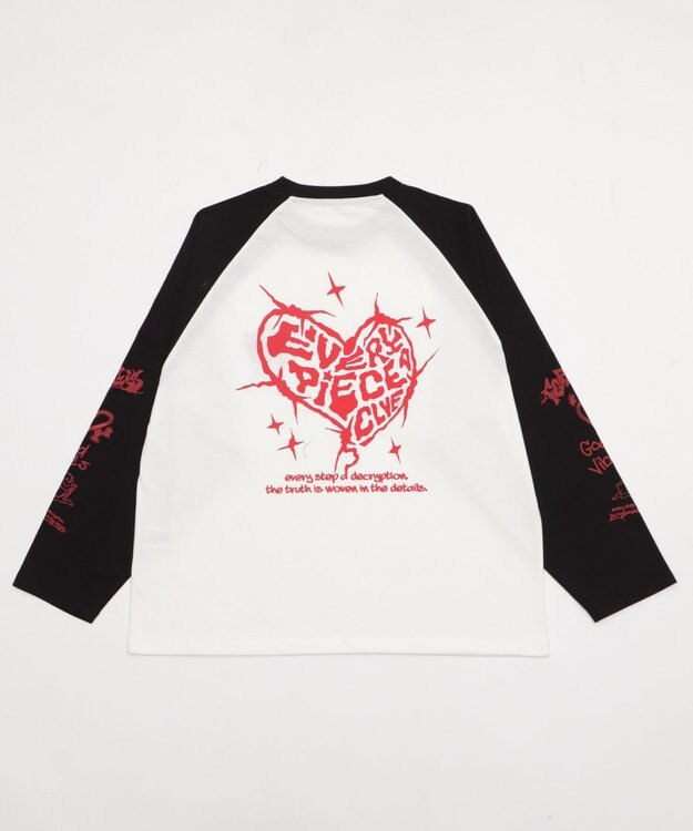 WEGO 【ユニセックス着用ITEM/MLサイズ展開】スリーブロゴグラフィックラグランT（LS） ブラック