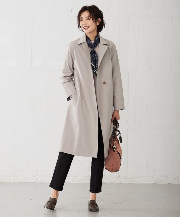 J.PRESS LADIES S 【洗える】Artirosa ステンカラー コート ライトグレー系