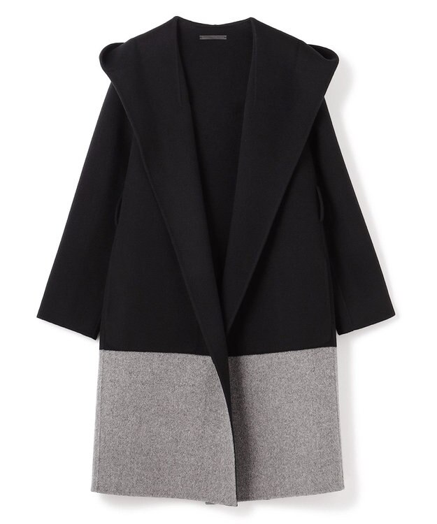 JOSEPH ダブルフェイスカラーブロック　ラップコート Black/grey