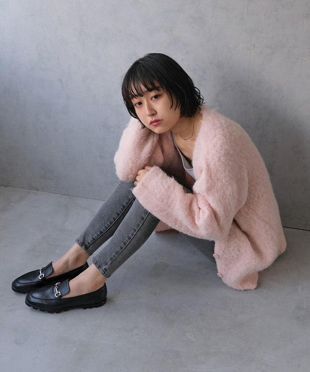 INTER-CHAUSSURES 【FABIO RUSCONI】スクエアトウビットローファー ブラック