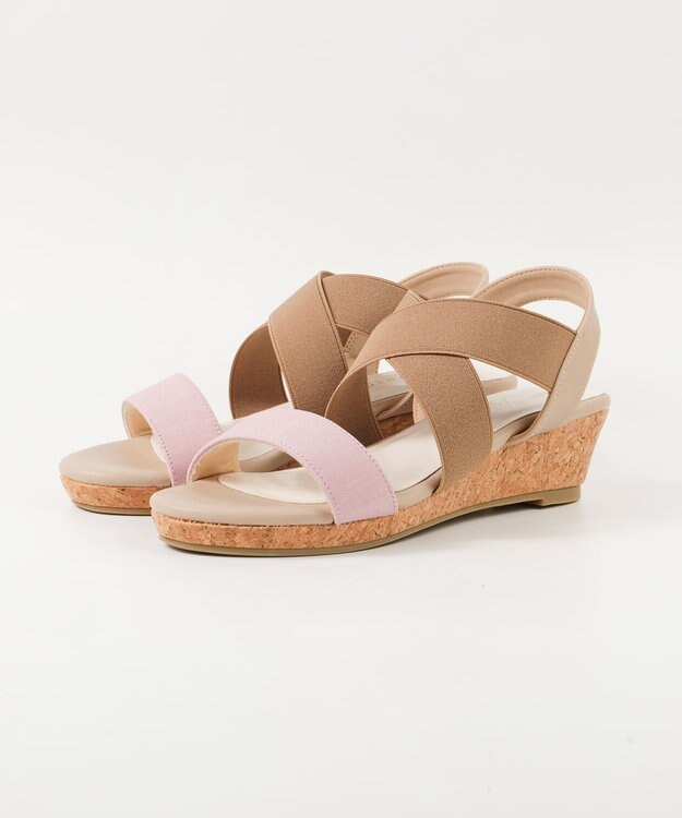 BONTRE 【pied du lapan/ピエドラパン】クロスベルトウエッジサンダル/50727ZI ピンク