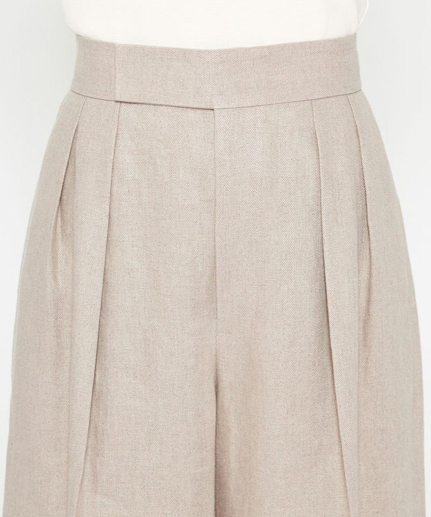 uncrave ヘリンボーン リネン ワイドパンツ（uncrave WHITE） フラックスA