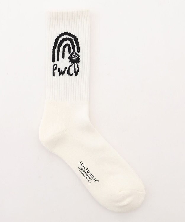 PW CIRCULUS 【虫よけ加工】【MEN】P-MOF ソックス ミドル丈 ゴルフ ホワイト系