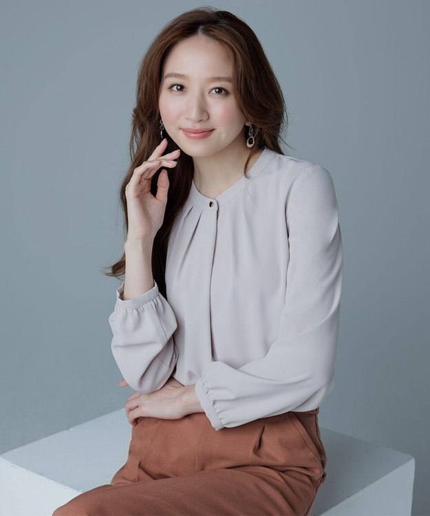 ANY SIS 【AIコラボ】フロントボタンタック ブラウス ローズグレー