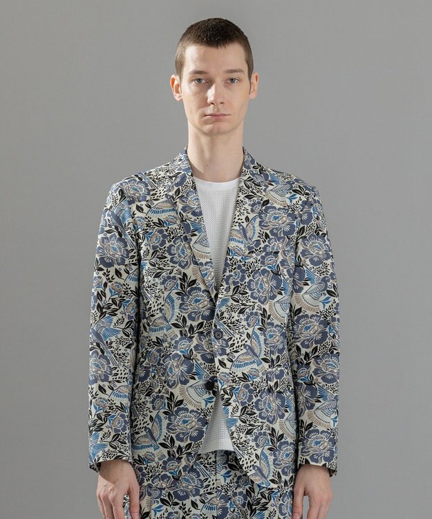 JOSEPH HOMME 新型・新柄【洗える/ストレッチ/シワになりにくい】クールドッツストレッチ メキシカンプリント ジャケット ホワイト系5