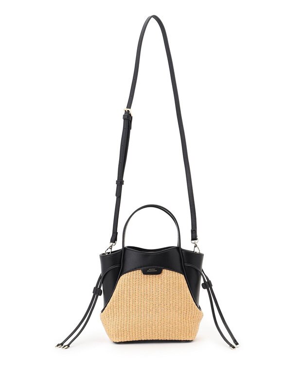 23区 【先行予約】ペーパーライクコンビ ショルダーバッグ (S) ブラック×ベージュ