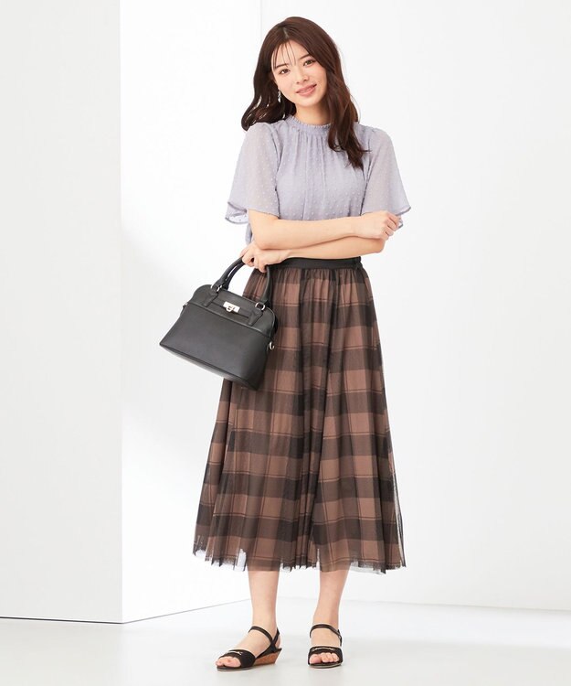 ANY SIS L 【美人百花6月号掲載】カットドビー ブラウス ラベンダー