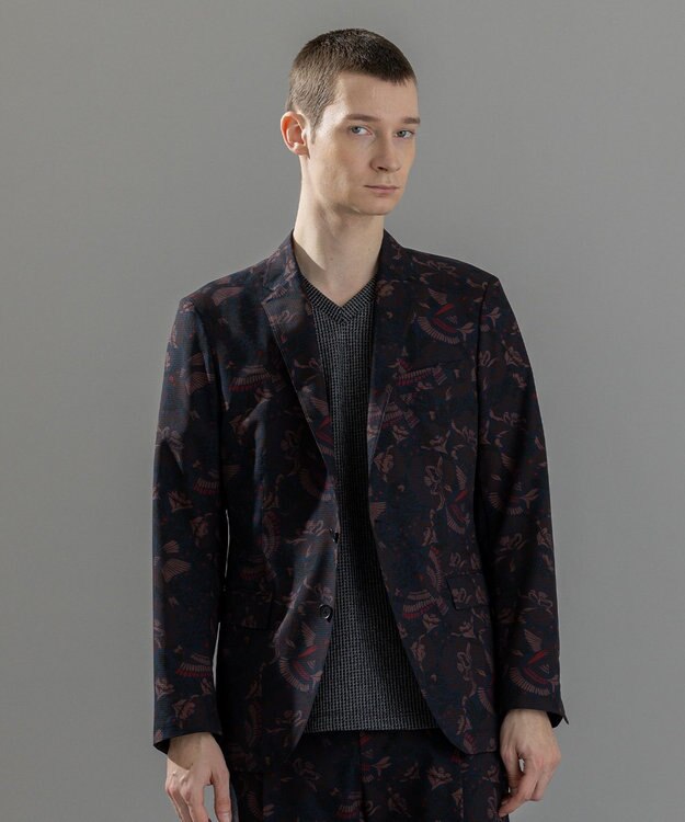 JOSEPH HOMME 新型・新柄【洗える/ストレッチ/シワになりにくい】クールドッツストレッチ メキシカンプリント ジャケット ダークブラウン系5