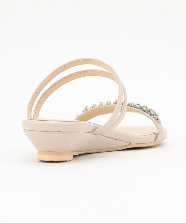 ANY SIS 【23.5~24.0cm】ジュエル調2WAYフラット サンダル ライトベージュ