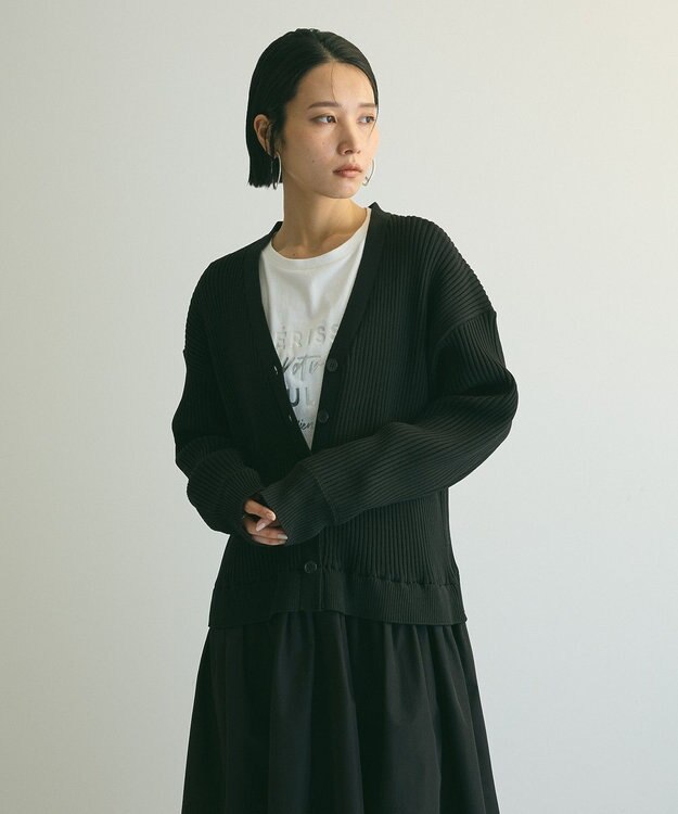 Green Parks ａ．ニットドッキングワンピース Black