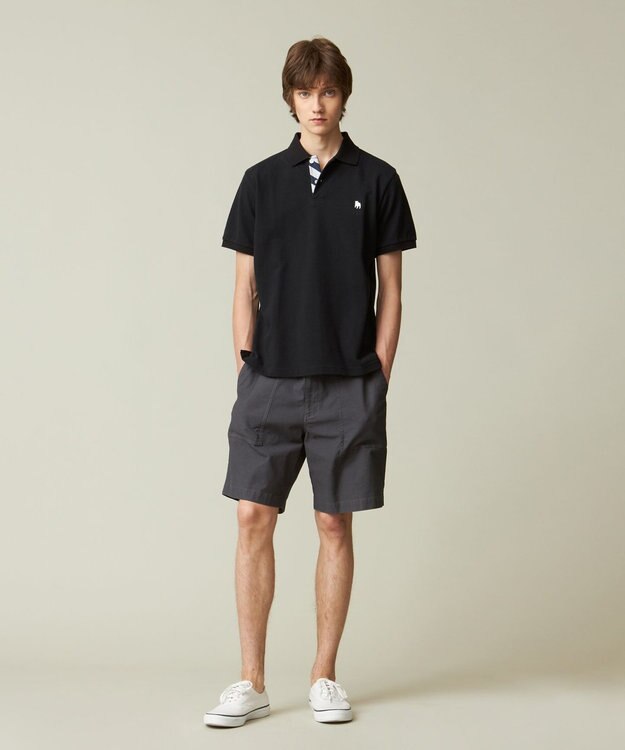 J.PRESS MEN 【大人気 / 10色展開】バックブル カノコレジメン ポロシャツ ブラック系