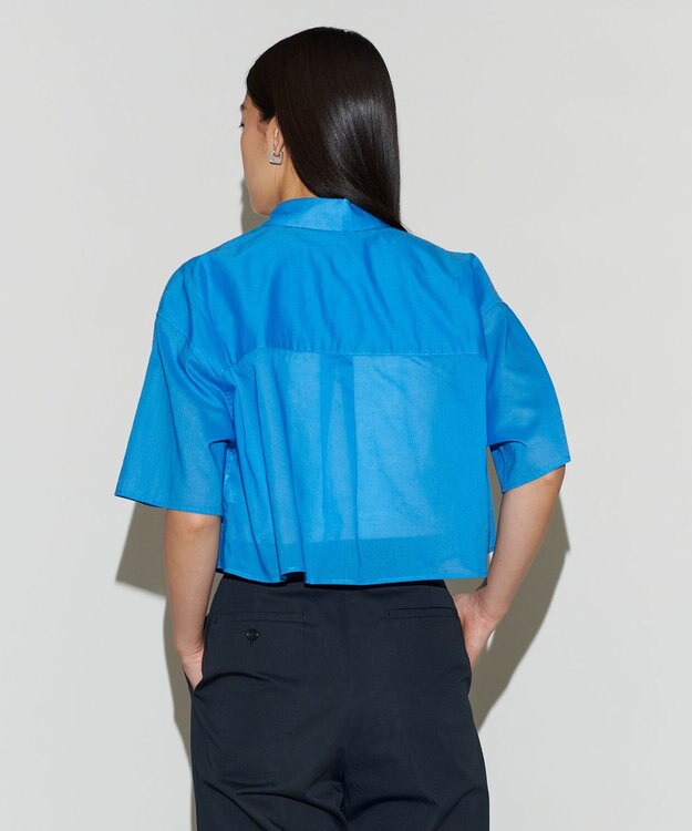 NAVE 【Nave 　洗える】シアークロップド シャツ サックスブルー系