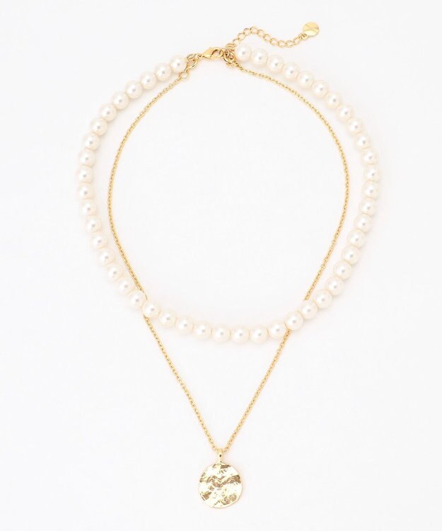 23区 2WAY パール コイン ネックレス ゴールド系