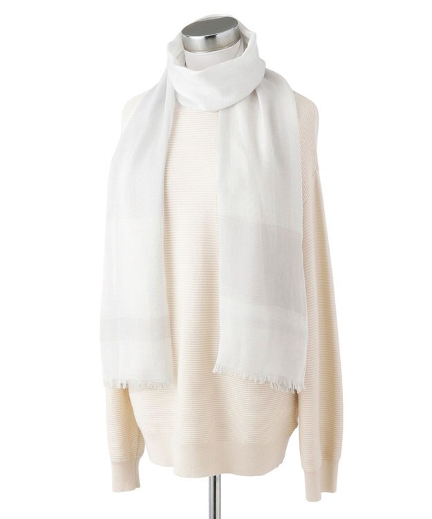 MOONBAT FURLA(フルラ) レーヨンラメブロックチェックストール／40×170cm グレー