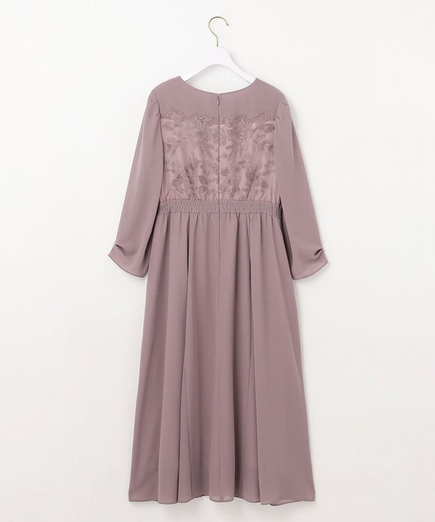 ANY SIS S 【洗える】フラワー刺繍パーツ ワンピース スモーキーピンク