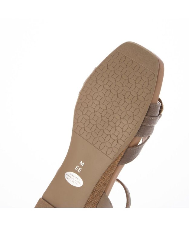 ing <ing>チェーンモチーフアンクルストラップサンダル オークコンビ