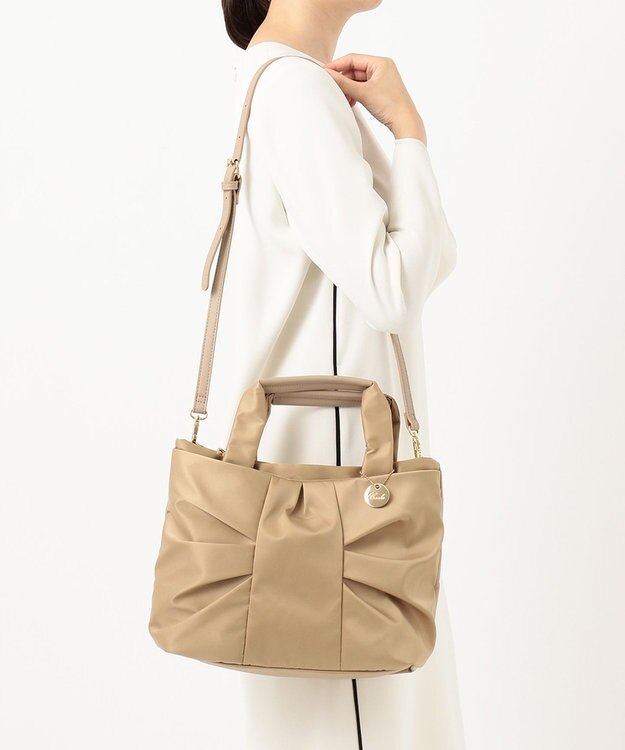 UNBILLION cachecache WEB限定リボン2wayトートバッグ ベージュ