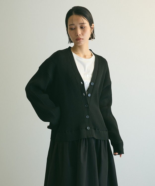 Green Parks ａ．ニットドッキングワンピース Black