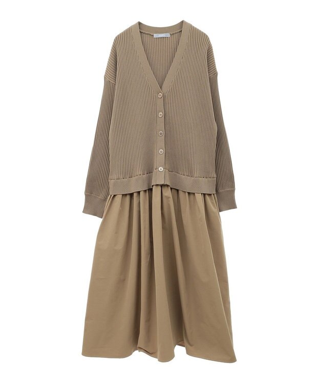 Green Parks ａ．ニットドッキングワンピース Beige