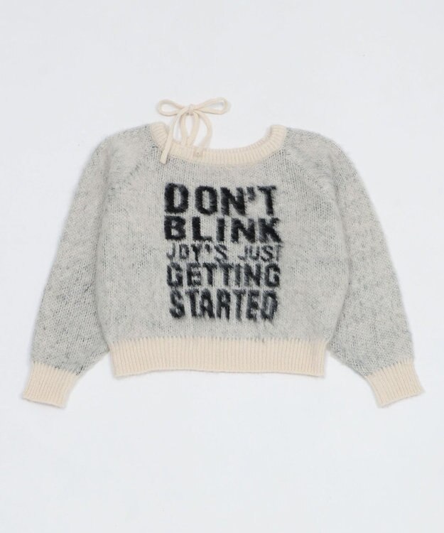 WEGO シャギー2WAYグラフィックワンショルニット ホワイトアイボリー