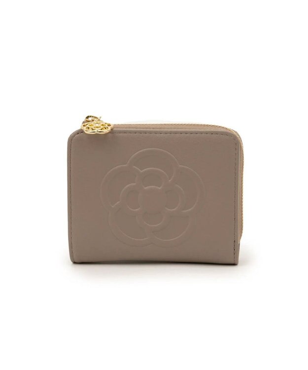 CLATHAS ワッフル 二つ折り財布 グレージュ