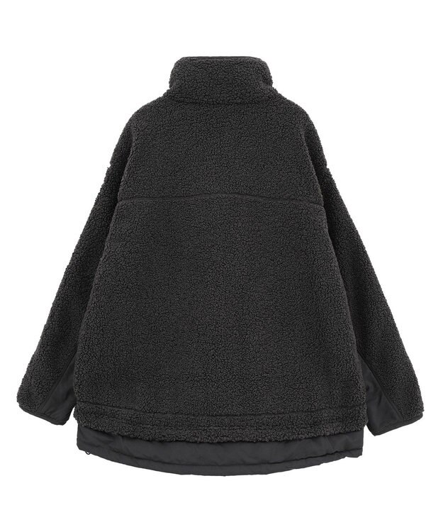 Green Parks 異素材コンビスタンドボアブルゾン Charcoal Gray